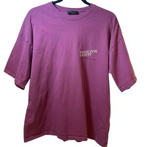 White Fox graphic T-shirt White Fox Society Happiness tee mauve small medium